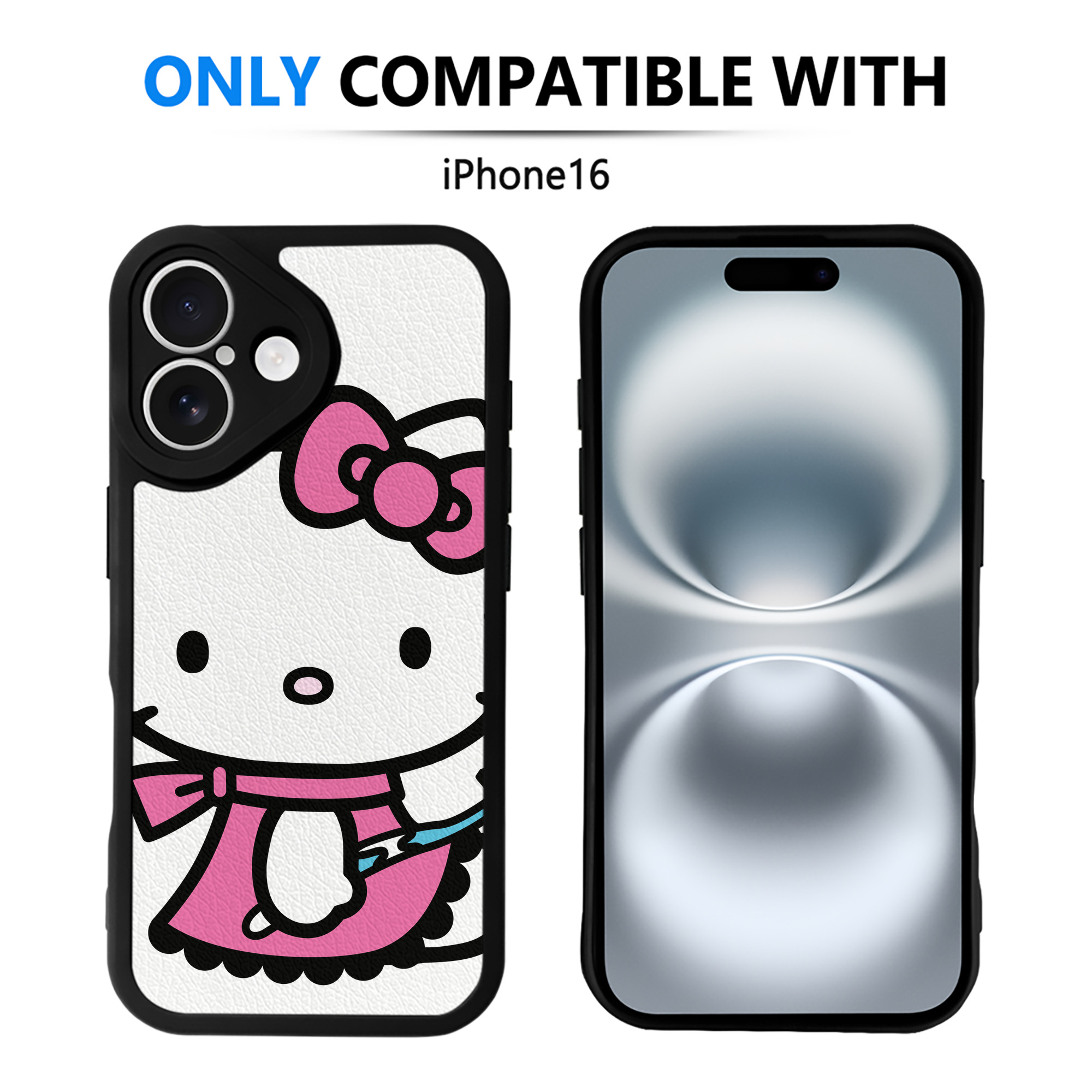 （画像用） Hello Kitty ハローキティ 【iPhone 16シリーズ対応】シリコンスマホケース（レザー調） 材質：シリコン